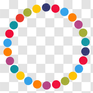 Circle Border - Colorful Dotted Circle Pattern Transparent PNG