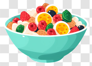 Breakfast Cereal - Delicious Fruit Salad In A Bowl Transparent PNG