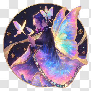 Demon Slayer - Magical Butterfly-Winged Fairy Transparent PNG