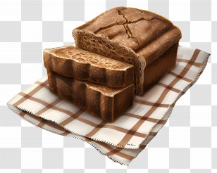 Brown Bread - Brown Bread Loaf And Slices Illustration Transparent PNG