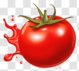 Tomato - Red Tomato Splash Illustration Transparent PNG