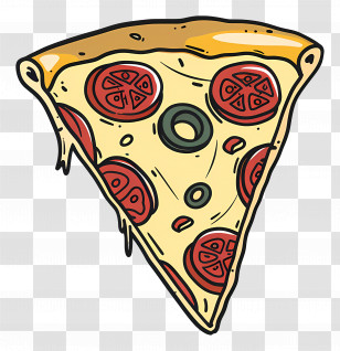 Pizza - Delicious Pizza Slice With Toppings Transparent PNG