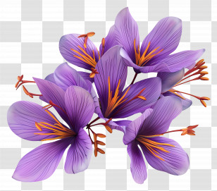 Saffron Flowers - Purple Saffron Flowers With Vibrant Designs Transparent PNG