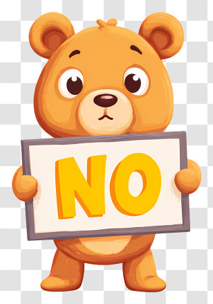 Bear Holding No Sign - Bear Holding No Sign Transparent PNG