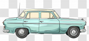 Vintage Car Illustration - Classic Vintage Car Illustration Transparent PNG
