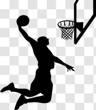 Sports - Basketball Player Dunking Silhouette Illustration Transparent PNG