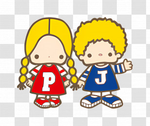 Patty Jimmy - Playful Alphabet P And J Characters In Cartoon Style Transparent PNG