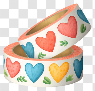 Paper Tape - Heart Patterned Decorative Tapes Transparent PNG