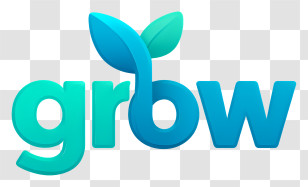 Grow Logo - Grow Logo With Sprout Transparent PNG
