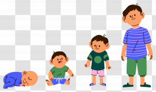 Human Life Cycle - Stages Of A Growing Boy Transparent PNG