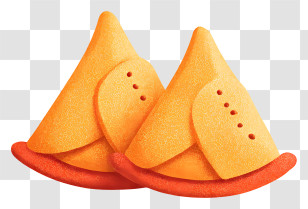 Indian Snack Samosa - Orange Samosa Food Illustration Transparent PNG
