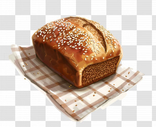 Multigrain Bread - Loaf Of Bread With Sesame Seeds Transparent PNG