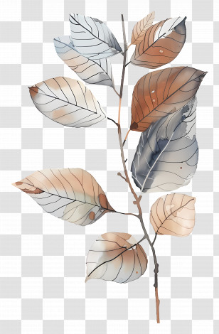 Leaf Nature - Watercolor Leaf Branch Illustration Transparent PNG