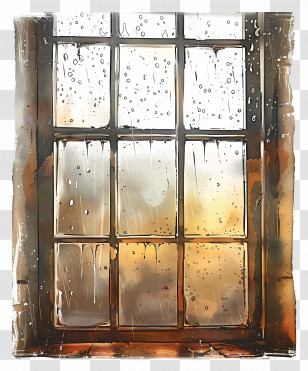 Rain On Window - Rainy Window With Water Droplets Transparent PNG