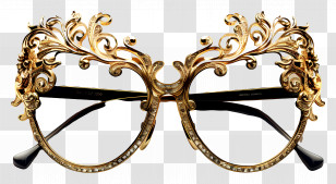 Sunglass Design - Ornate Gold Glasses Transparent PNG