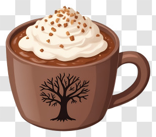 Mug Of Cocoa - Cup Of Hot Chocolate With Cream Transparent PNG