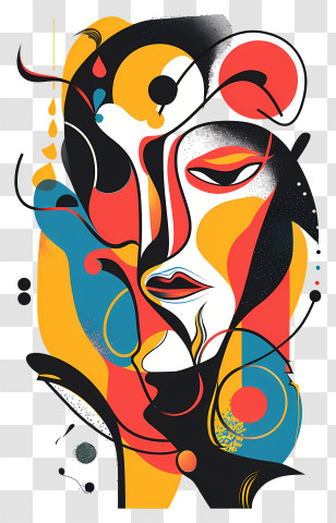 Abstract Tattoo - Colorful Abstract Face Art Transparent PNG