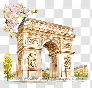 Arc De Triomphe - Beautiful Arc De Triomphe Illustration Transparent PNG