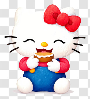 Hello Kitty Happy Birthday - Hello Kitty Enjoying A Snack Transparent PNG