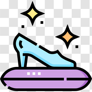 Cinderella Shoe - Sparkling High Heel Shoe On Platform Transparent PNG