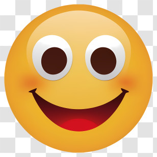 Smiling Face - Happy Yellow Smiley Emoji Face Transparent PNG