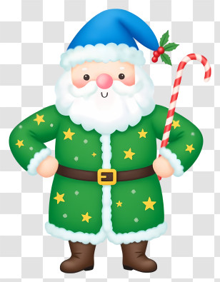 Christmas Santa Claus - Green Santa Claus Cartoon Transparent PNG