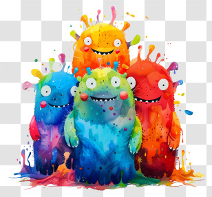 Cute Monster - Colorful Cartoon Monsters Transparent PNG