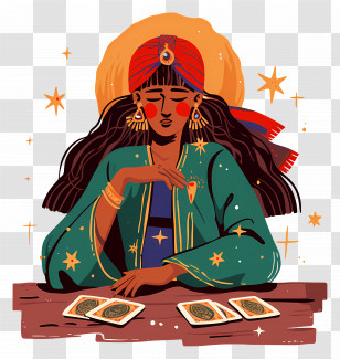 Fortune Teller Woman - Tarot Card Reader Transparent PNG