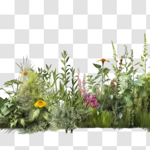 Flower Border
 - Lush Garden Plants Transparent PNG