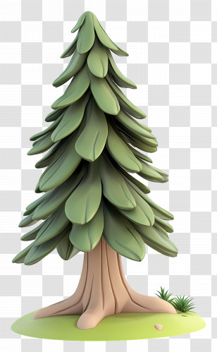 Cartoon Spruce Tree - Green Pine Tree Illustration Transparent PNG