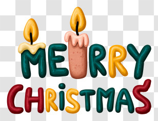 Merry Christmas Word - Merry Christmas Candle Letters Transparent PNG