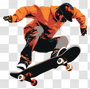 Skateboarding - Skateboarding Man Silhouette Illustration Transparent PNG