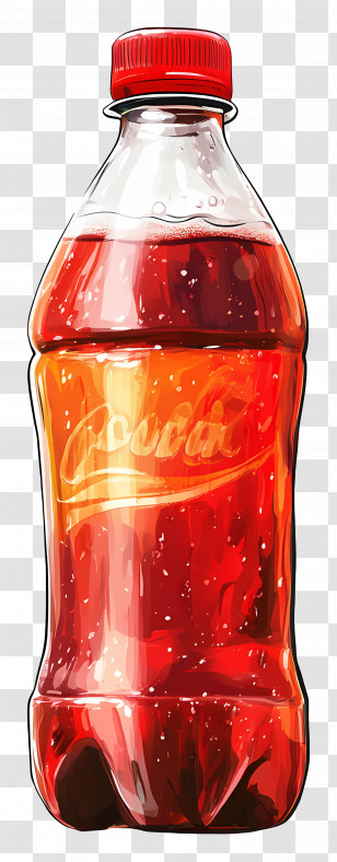Soft Drink Bottle - Classic Coca-Cola Bottle Illustration Transparent PNG
