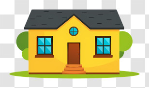 House - Cartoon Yellow House Illustration Transparent PNG