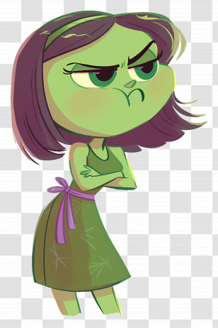 Disgust - Angry Green Cartoon Character Transparent PNG
