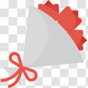 Rose Bouquet - Red Flowers Bouquet With Ribbon Transparent PNG