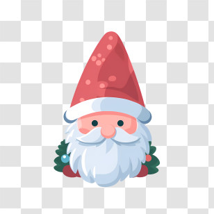 Christmas Gnome - Christmas Santa Claus Face Illustration Transparent PNG