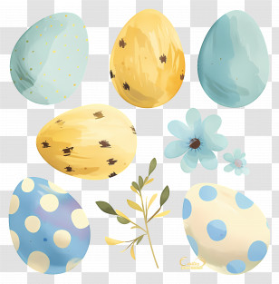 Easter Eggs - Beautifully Decorated Easter Eggs For Celebration Transparent PNG