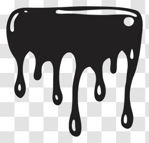 Cartoon - Dripping Black Paint Illustration Transparent PNG