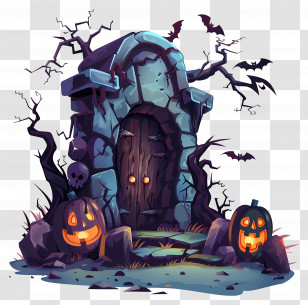 Tomb - Haunted Grave Entrance For Halloween Transparent PNG