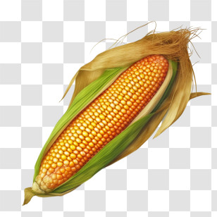 Corn - Fresh Corn On The Cob With Husk Transparent PNG