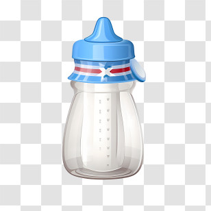 Milk Bottle - Baby Milk Bottle With Blue Cap Transparent PNG