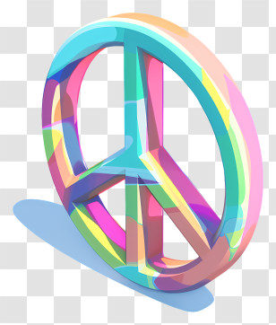 Peace Sign - Rainbow-Colored Peace Symbol Transparent PNG