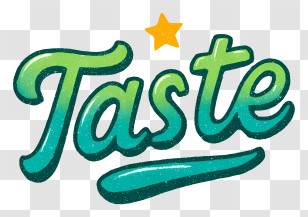 Taste Logo - Taste Green Hand-Lettered Logo Transparent PNG