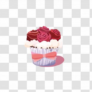 Cupcake Beach Rose Layer Cake Cream Transparent PNG