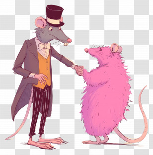 Cartoon Rat - Rats In Suits Shaking Hands Transparent PNG
