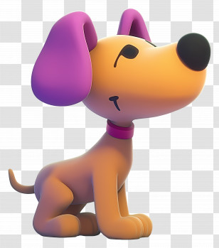 Pocoyo Loula - Adorable Cartoon Dog With Purple Ears Transparent PNG