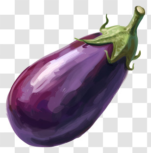 Eggplant Emoji - Realistic Purple Eggplant Illustration Transparent PNG