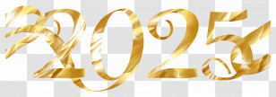 2025 Gold - Golden Elegant 2025 Text Illustration Transparent PNG