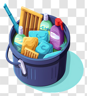 Cleaning Supplies - Bucket Of Cleaning Supplies Transparent PNG